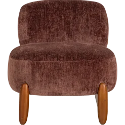 Woood Runi Fauteuil Hout/Velvet Paars/Bruin [FSC]