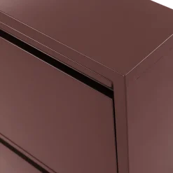 Woood Sabine 3-Vaks Schoenenkast Metaal Bordeauxrood