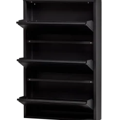 Woood SABINE 3-VAKS schoenenkast metaal zwart