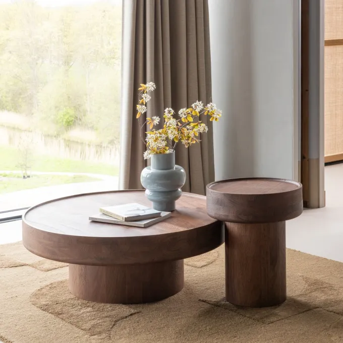 Woood Salontafel Dara Mangohout Bruin Ø 90cm