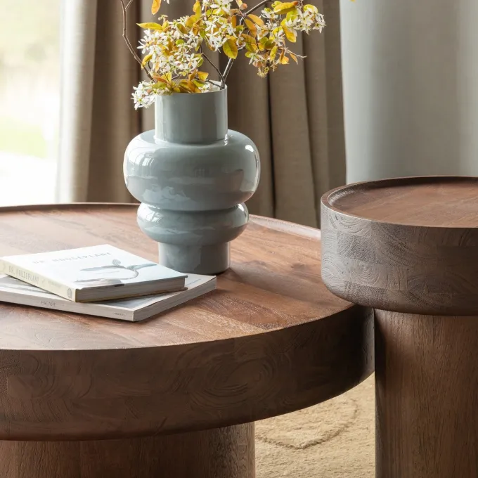 Woood Salontafel Dara Mangohout Bruin Ø 90cm