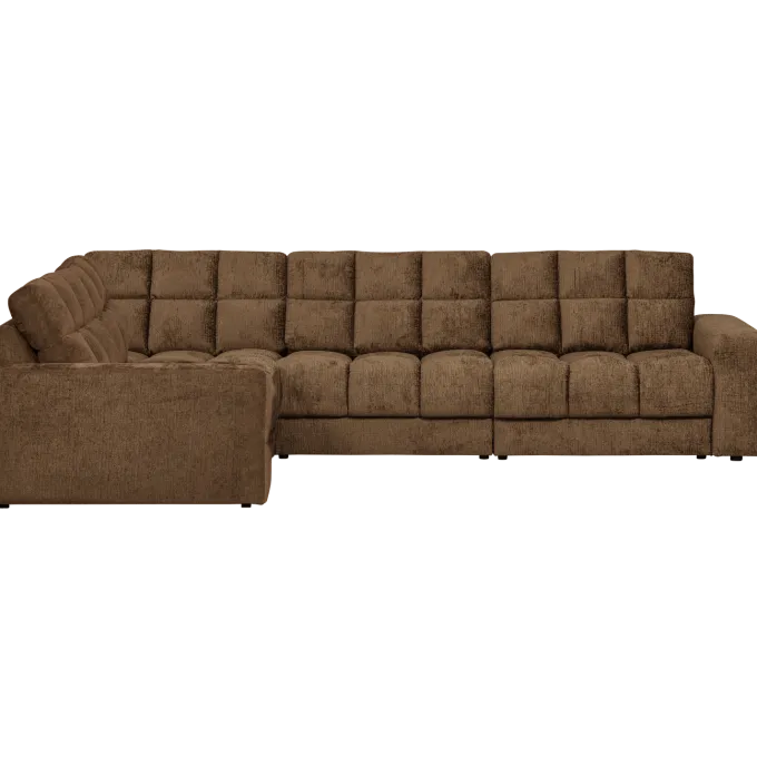 Woood Second date hoekbank links structure velvet brass