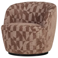 Woood Serra Draaifauteuil Grafisch Patroon Oudroze [FSC]
