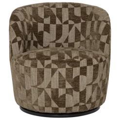 Woood Serra Draaifauteuil Grafisch Patroon Olijfgroen [FSC]