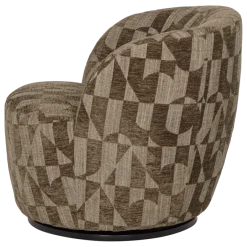 Woood Serra Draaifauteuil Grafisch Patroon Olijfgroen [FSC]