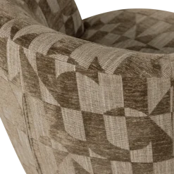Woood Serra Draaifauteuil Grafisch Patroon Olijfgroen [FSC]