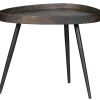 Woood Set van 2 - crude bijzettafels antique bronze
