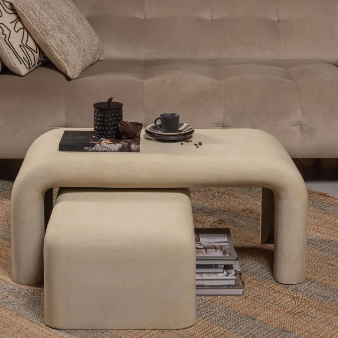 Woood Set van 2 - STANI salontafels betonlook naturel