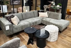 Woood Showroommodel - Statement hoekbank rechts structure velvet frost