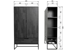 Woood Silas 2-deurs Kast Essen Blacknight [fsc]