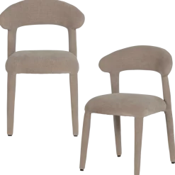 Woood Sile Eetkamerstoel Linnenlook Zand - Set Van 2 [FSC]