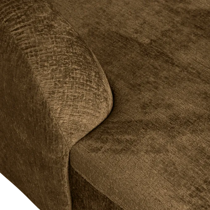 Woood Sloping hoekbank links structure velvet brass