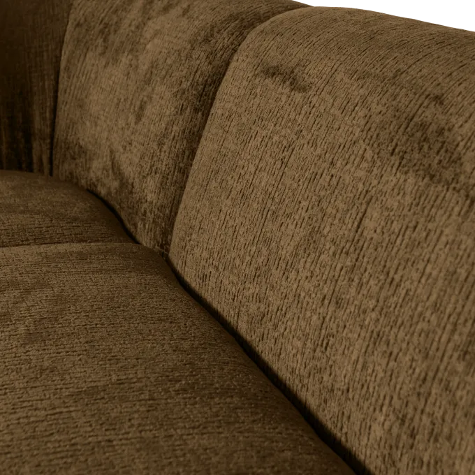 Woood Sloping hoekbank links structure velvet brass