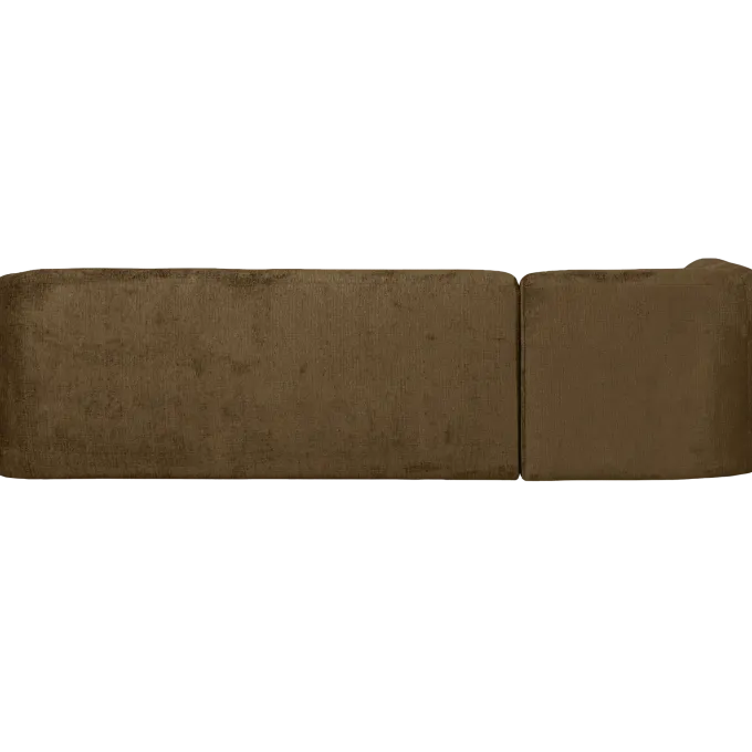 Woood Sloping hoekbank links structure velvet brass