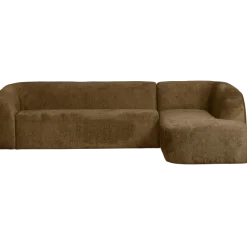 Woood Sloping hoekbank rechts structure velvet brass