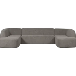 Woood Sloping u-vorm bank grijs melange