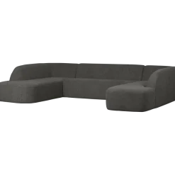 Woood Sloping u-vorm bank grijs/zwart melange