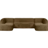 Woood Sloping u-vorm bank structure velvet brass
