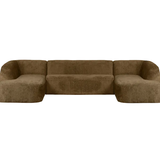 Woood Sloping u-vorm bank structure velvet brass