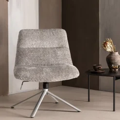 Woood Soren Verstelbare Draaifauteuil Wollig Grijs
