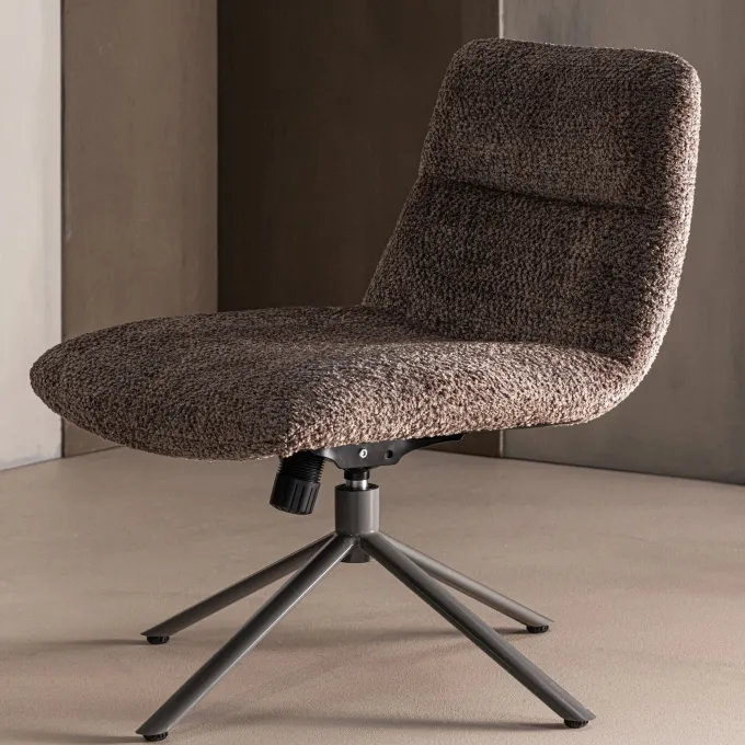Woood Soren Verstelbare Draaifauteuil Wollig Bruin