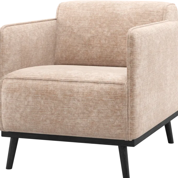 Woood Statement Fauteuil Met Arm Chenille Velvet Naturel