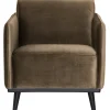 Woood Statement fauteuil met arm fluweel taupe