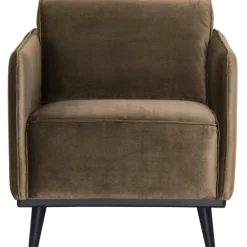 Woood Statement fauteuil met arm fluweel taupe
