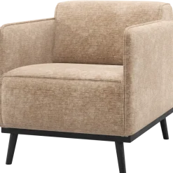 Woood Statement Fauteuil Met Arm Chenille Velvet Perzikroze