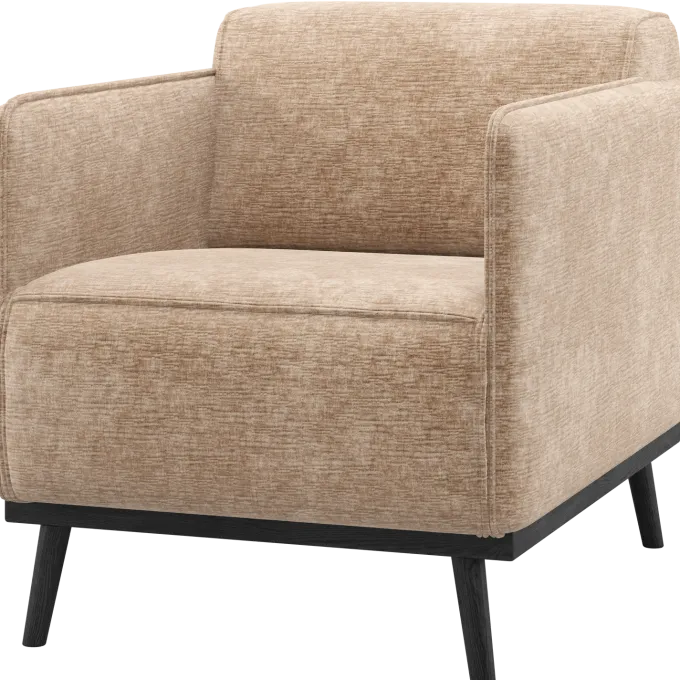 Woood Statement Fauteuil Met Arm Chenille Velvet Perzikroze