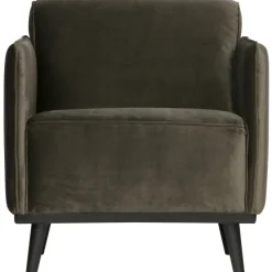 Woood Statement fauteuil met arm fluweel warm groen