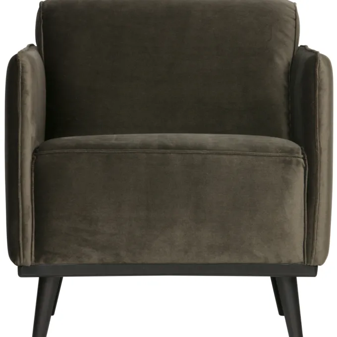 Woood Statement fauteuil met arm fluweel warm groen