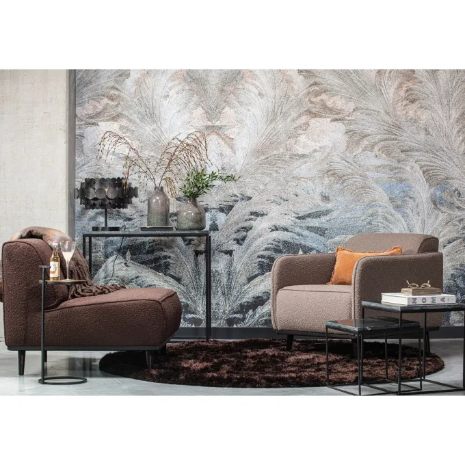 Woood Statement fauteuil met arm bouclé nougat