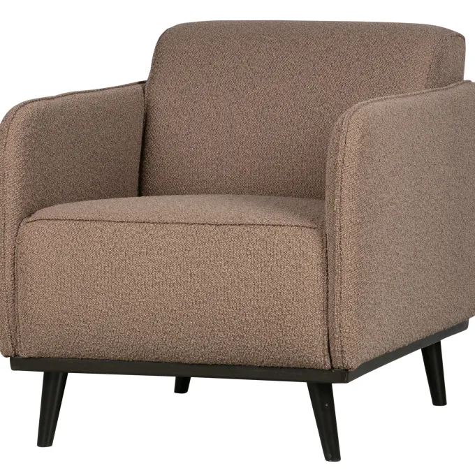 Woood Statement fauteuil met arm bouclé nougat
