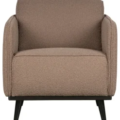 Woood Statement fauteuil met arm bouclé nougat