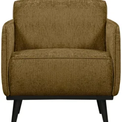 Woood Statement fauteuil met arm structure velvet brass
