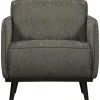 Woood Statement fauteuil met arm structure velvet frost