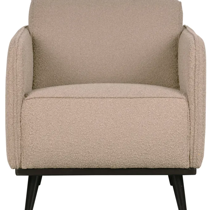 Woood Statement fauteuil met arm bouclé beige