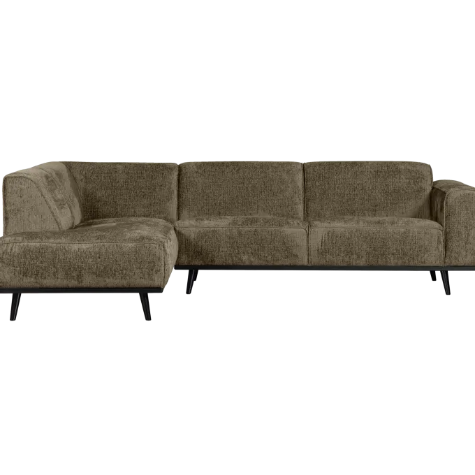 Woood Statement hoekbank links structure velvet bonsai