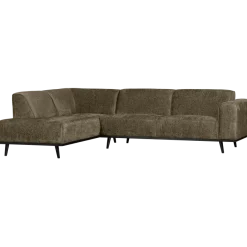 Woood Statement hoekbank links structure velvet bonsai