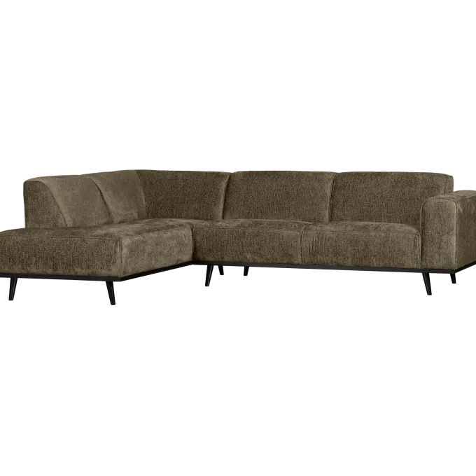 Woood Statement hoekbank links structure velvet bonsai