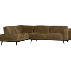 Woood Statement hoekbank links structure velvet brass