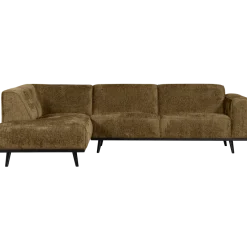 Woood Statement hoekbank links structure velvet brass
