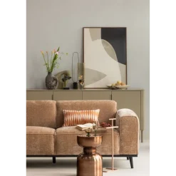 Woood Statement Hoekbank Links Chenille Velvet Perzikroze