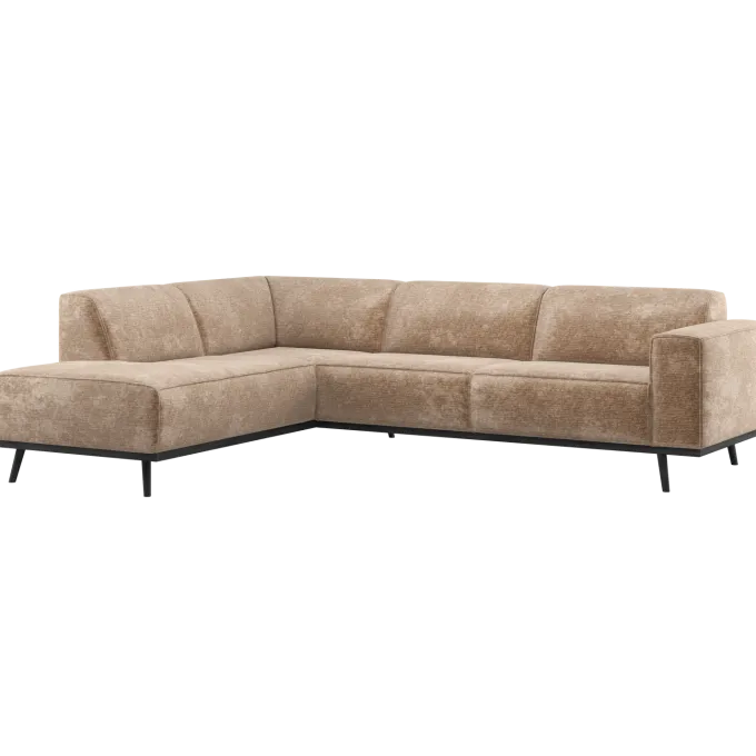 Woood Statement Hoekbank Links Chenille Velvet Taupe