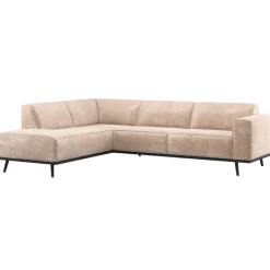 Woood Statement Hoekbank Links Chenille Velvet Naturel