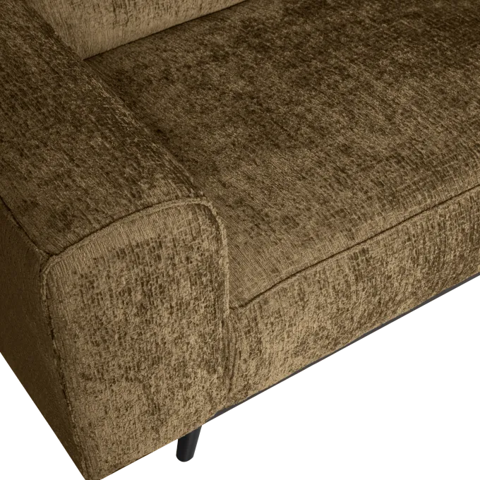 Woood Statement hoekbank rechts structure velvet brass