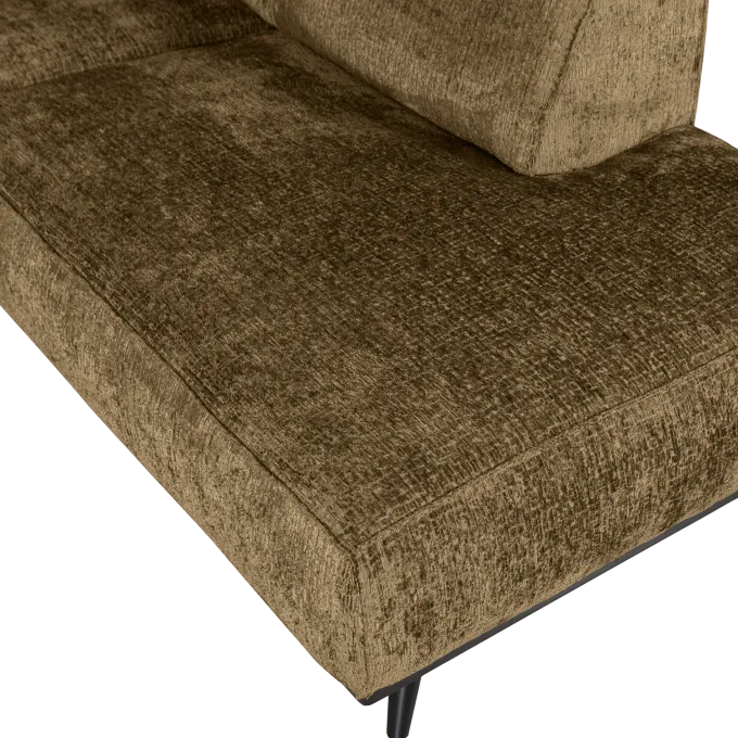 Woood Statement hoekbank rechts structure velvet brass