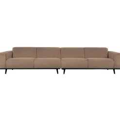 Woood Statement xl 4-zits bank 372 cm bouclé nougat