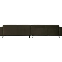 Woood Statement xl 4-zits bank 372 cm fluweel warm groen